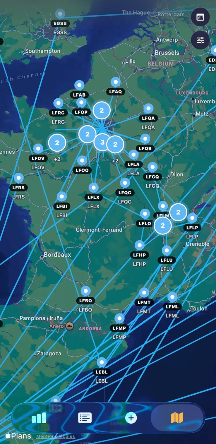 Capture : carte des routes